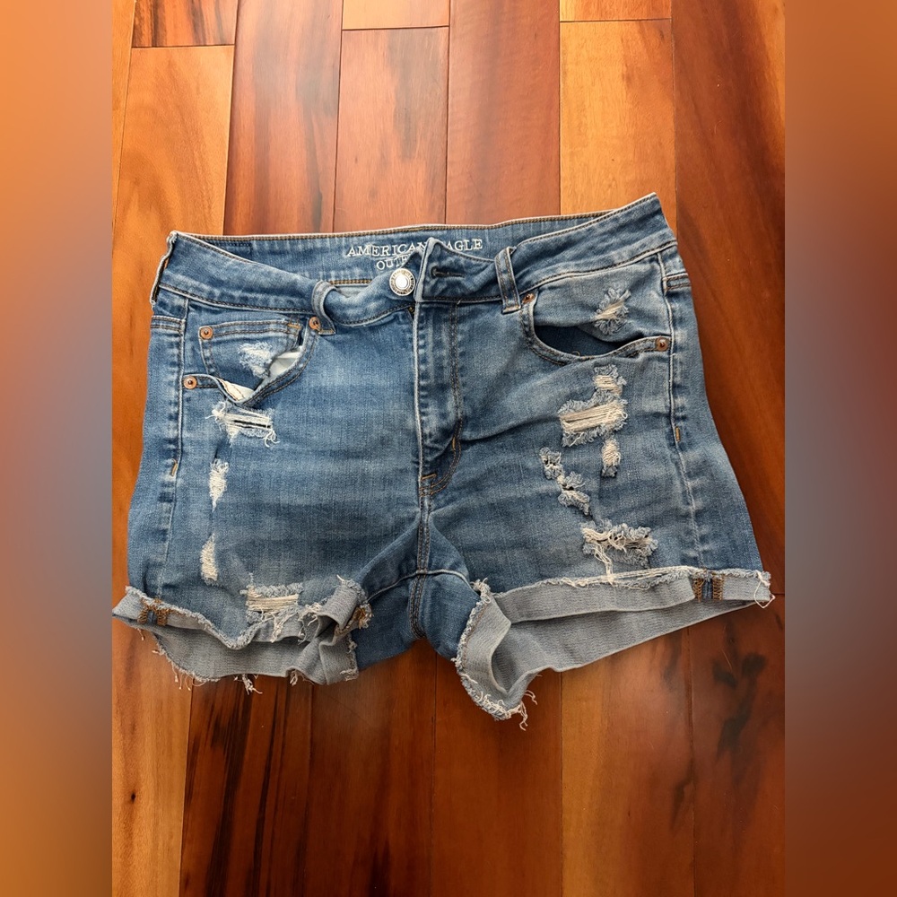 American Eagle Outfitters Women’s Ripped Blue Jean Shorts